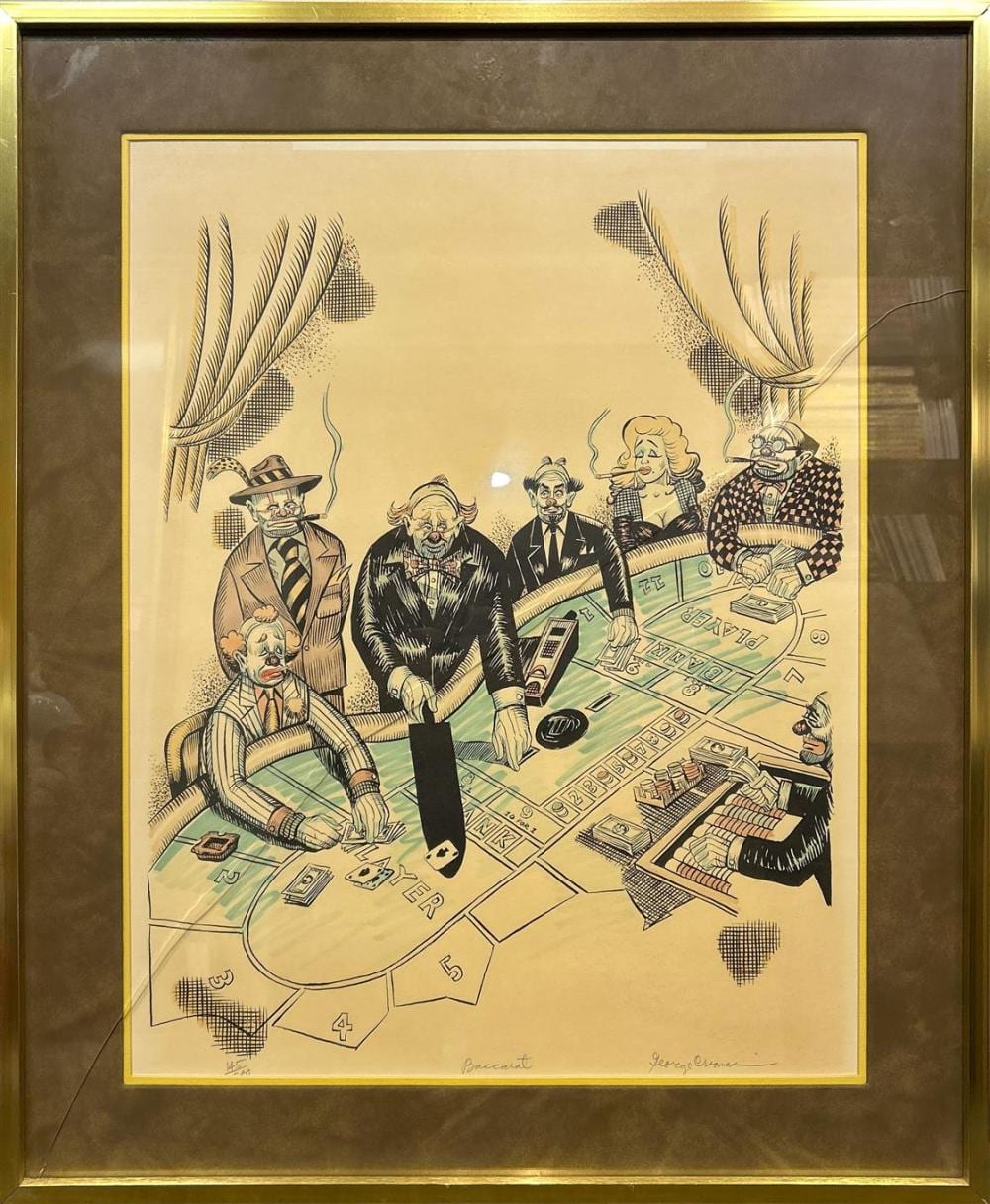 George Crionas comparable auction result: george crionas american 1925 2004 baccarat lithograph signed lower right edition 145 image 25 2 h x 19 29 w 64 x 49 cm