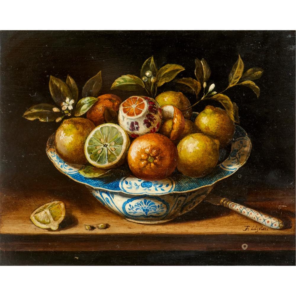 ida Calzolari comparable auction result: ida calzolari oil on copper panel