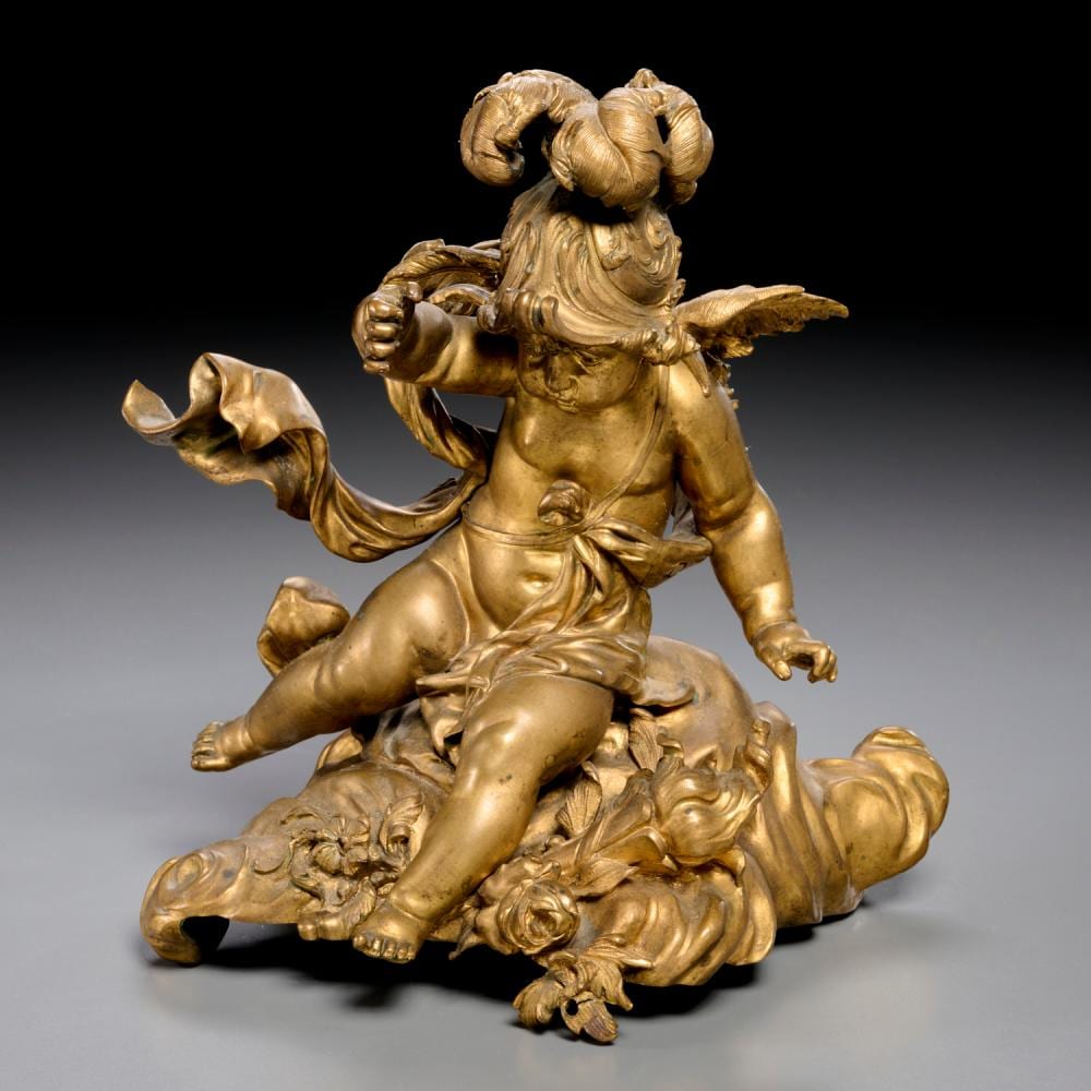 Francois Linke comparable auction result: francois linke attrib large gilt bronze cupid