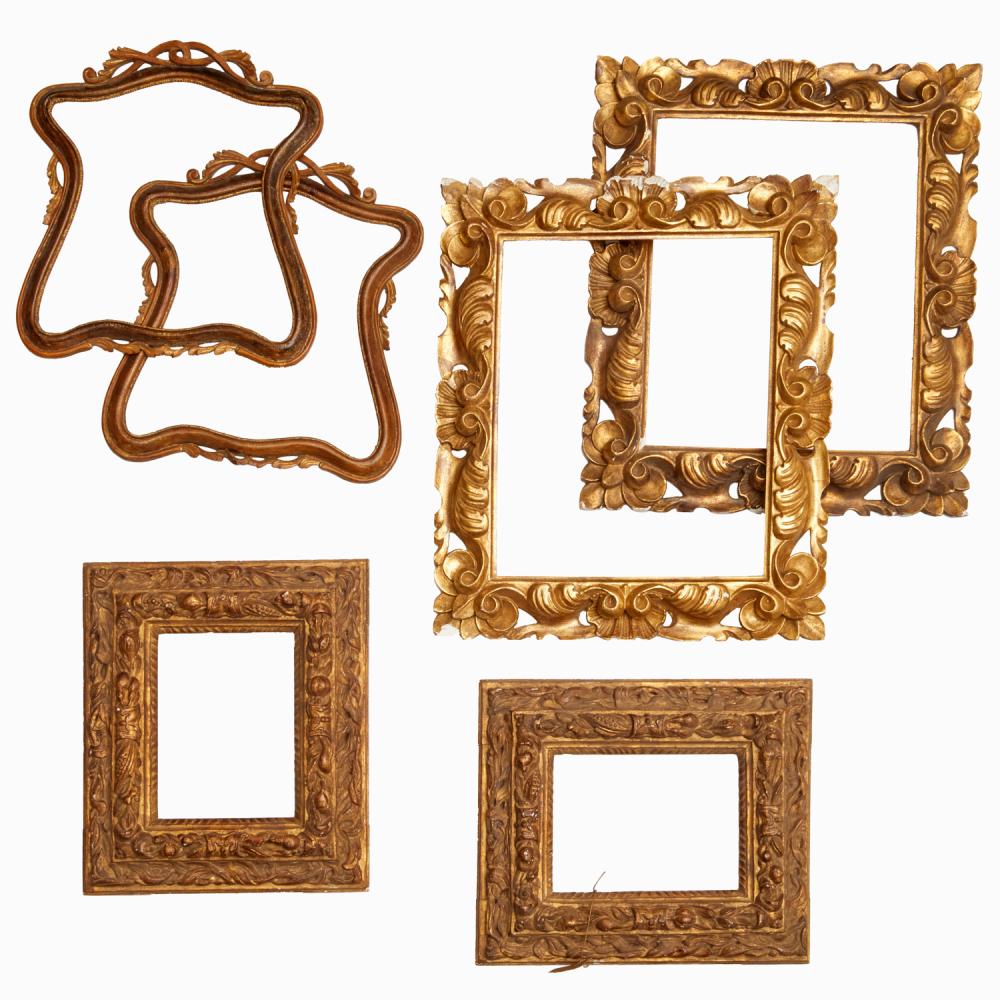 (3) Pairs antique Italian picture frames sold by Millea Bros Ltd, lot 2326 — auction record photograph