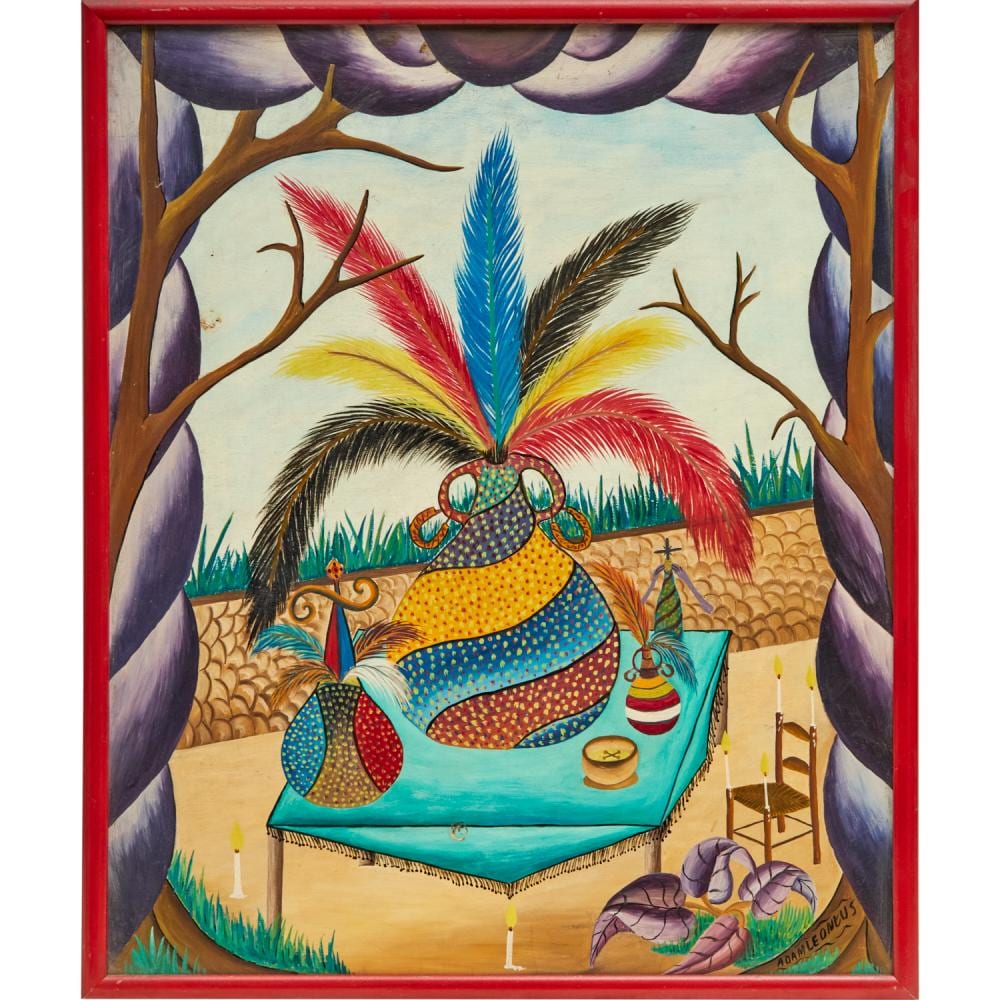 Adam Leontus comparable auction result: adam leontus oil on masonite voodoo