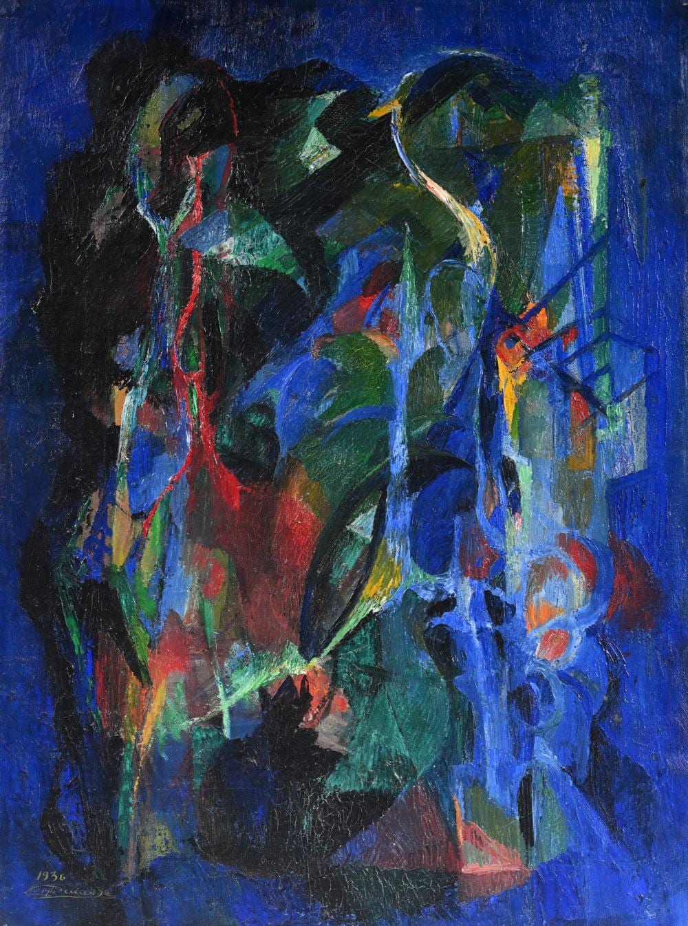 Joseph Lacasse comparable auction result: joseph lacasse 1894 1975 oil on canvas composition signed and dated 1936