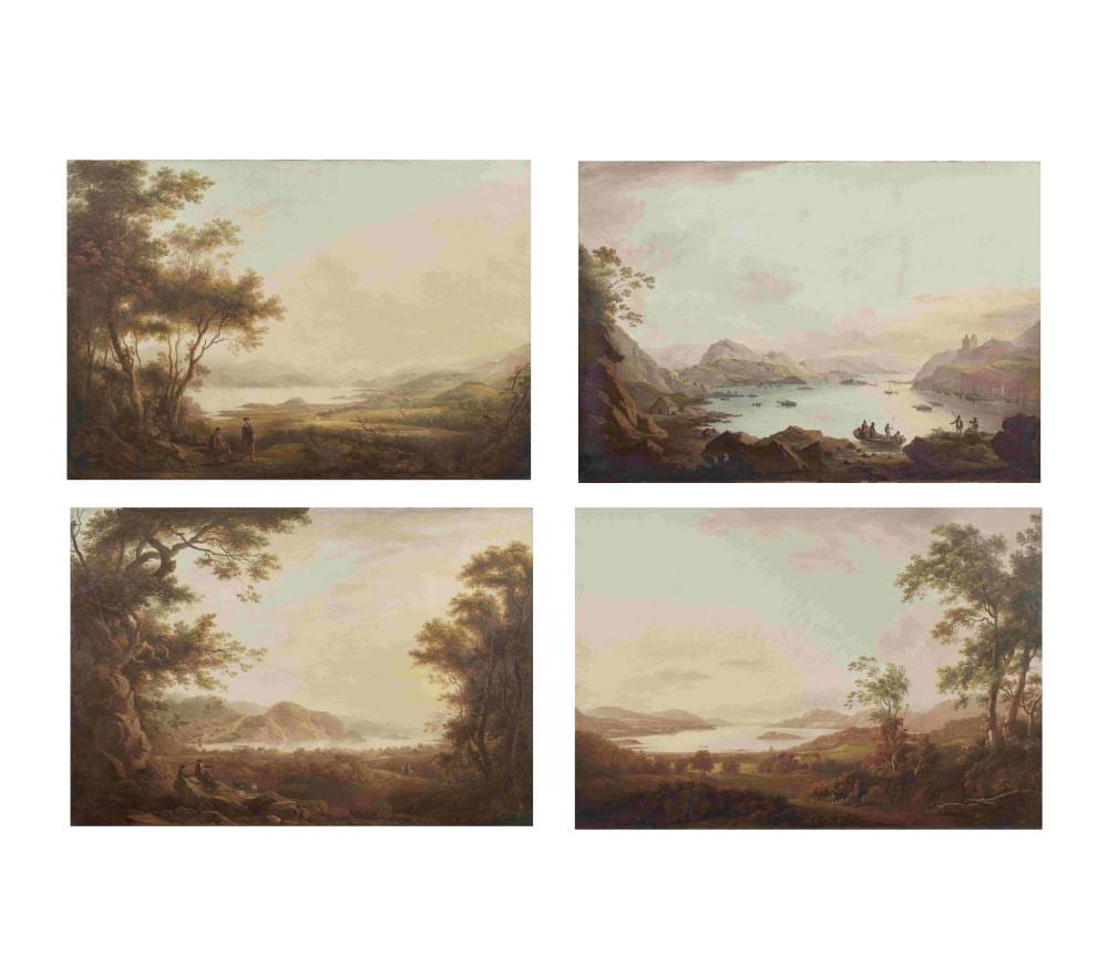 Alexander Nasmyth comparable auction result: alexander nasmyth british 1758 1840 four views of the lands surrounding stonefield house tarbert to include each 85 x 122cm 33 7 16 x 48 1 16in 4