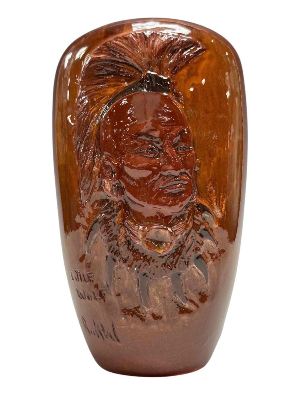 Rick Wisecarver comparable auction result: rick wisecarver little wolf wihoa art pottery vase signed