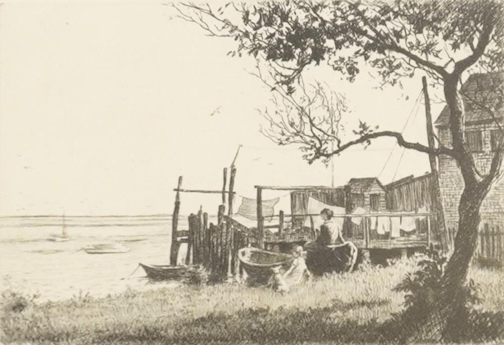 Morgan Dennis comparable auction result: morgan dennis american 1892 1960 summer afternoon etching frame 9 3 4 x 11 1 4 in 24 8 x 28 6 cm