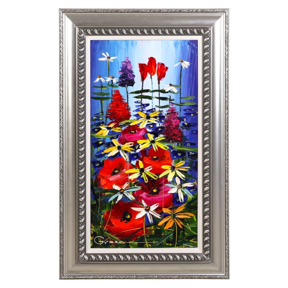 Maya Green comparable auction result: maya green b 1957 shades of purple flower painting