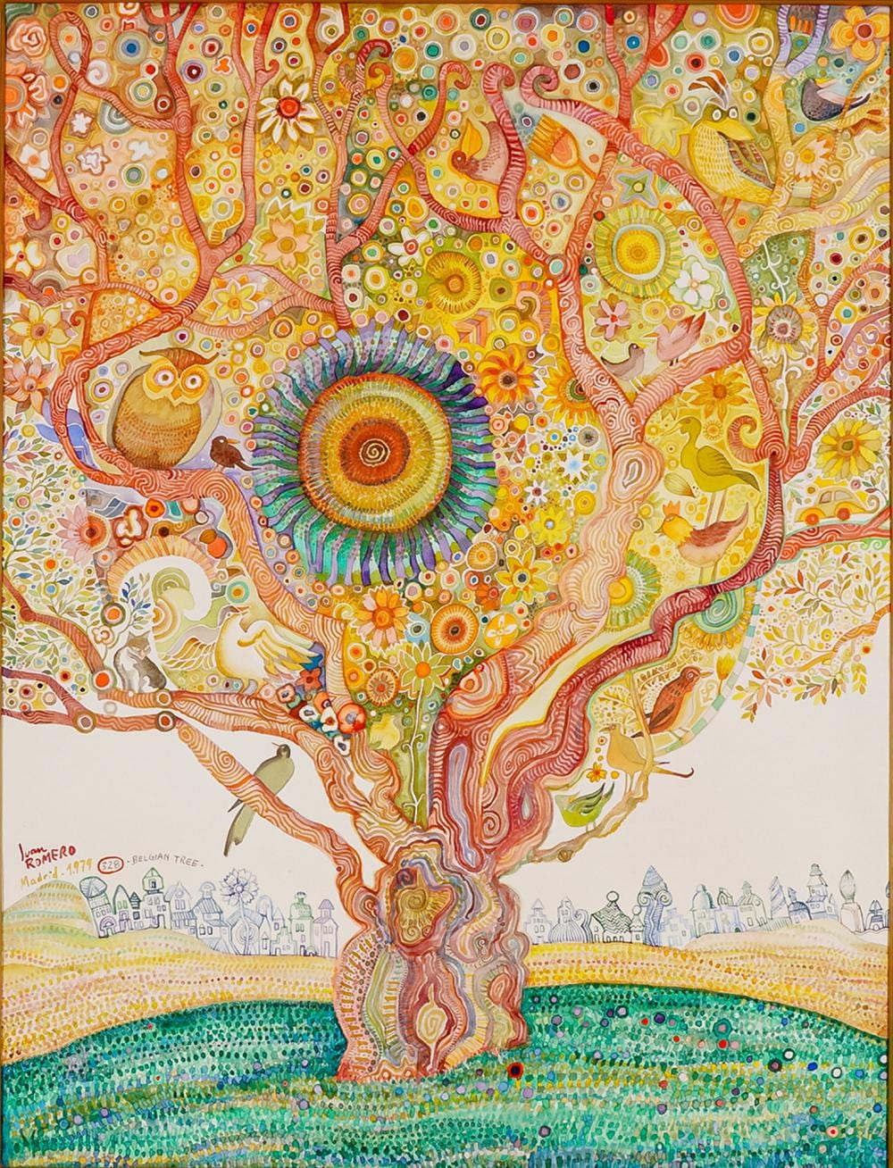 juan romero large original watercolor on paper belgian tree signed · Lion and Unicorn · 2025-10-02 Juan (1932) Romero comparable auction result: juan romero large original watercolor on paper belgian tree signed