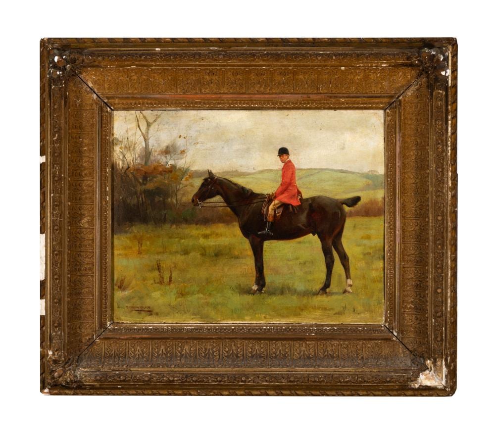 George Goodwin Kilburne comparable auction result: george goodwin kilburne 1839 1924 equestrian portrait rider with red jacket oil on board 19 5 x 25cm signed lower left