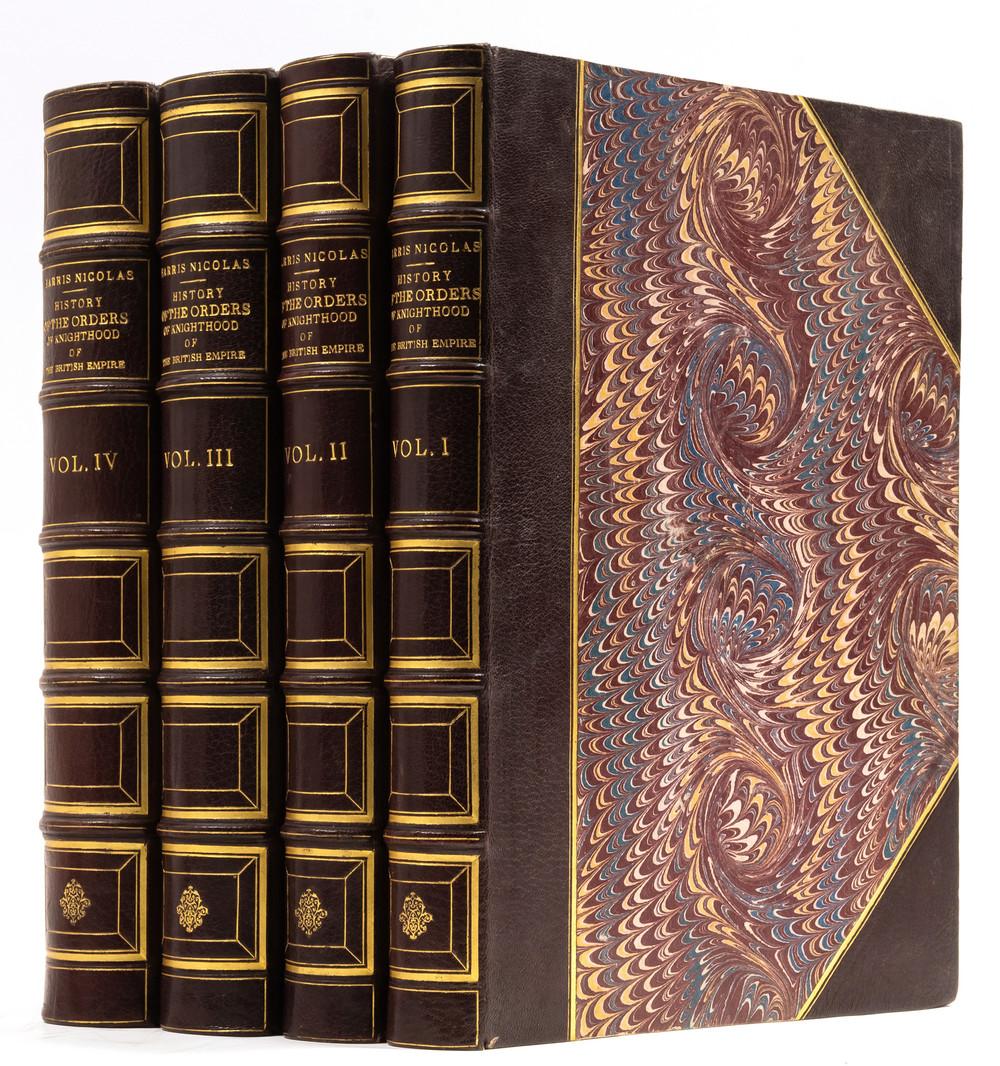 Nicolas (1936) comparable auction result: nicolas sir nicholas harris history of the orders of knighthood of the british empire 4 vol for john hunter 1842