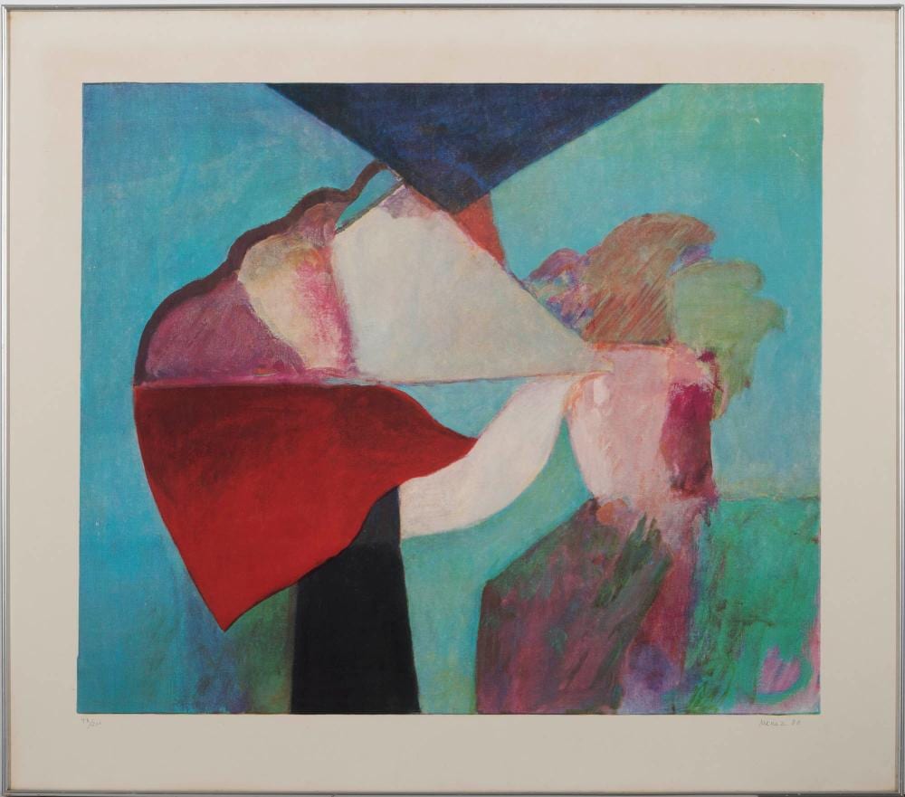 Menez comparable auction result: menez serigrafia sobre papel dim aprox 69 x 79 cm