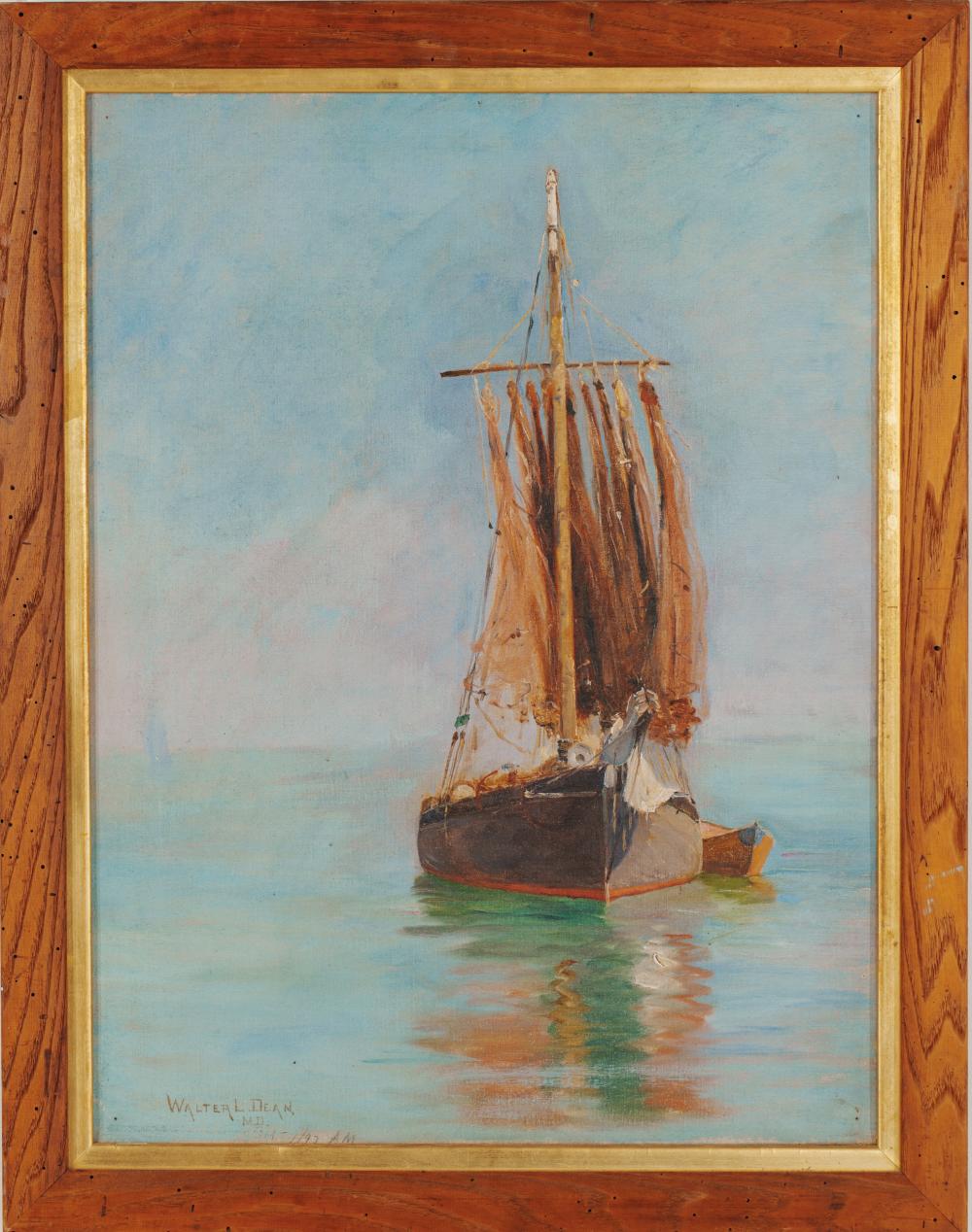 Walter Lofthouse Dean comparable auction result: walter lofthouse dean 1854 1912 large sailboat and dory