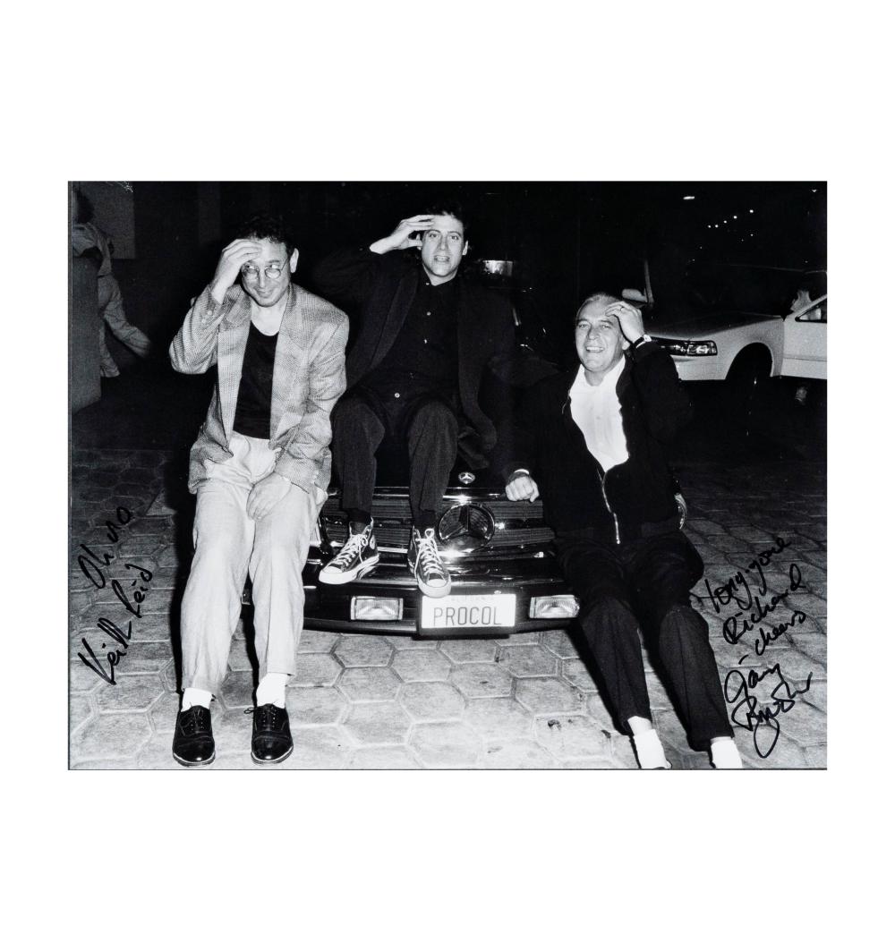 Richard Lewis comparable auction result: richard lewis keith reid and gary brooker signed photograph
