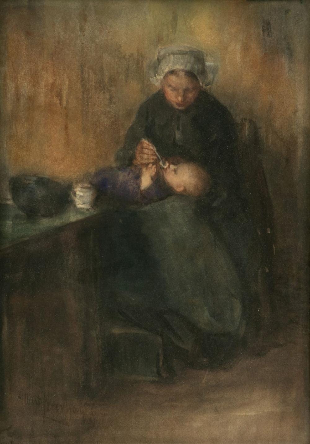 Albertus Johannes Augustus Neuhuys comparable auction result: albert jan neuhuys dutch 1844 1914 watercolor on paper ca 1900 mother and child h 13 5 w 9 5 frame size h 16 5 w 12 5
