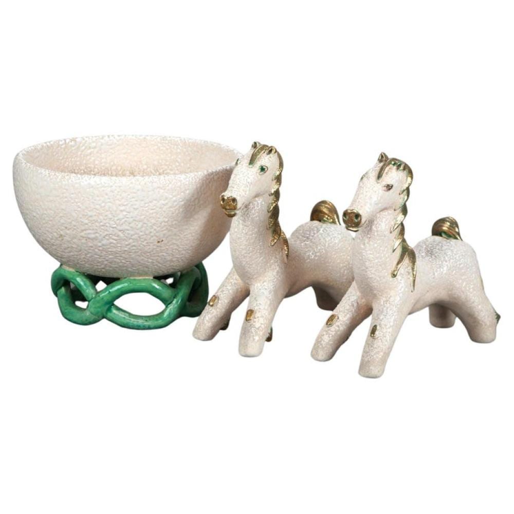 Colette Gueden comparable auction result: mid century modern french sevres figural pottery set by colette gueden