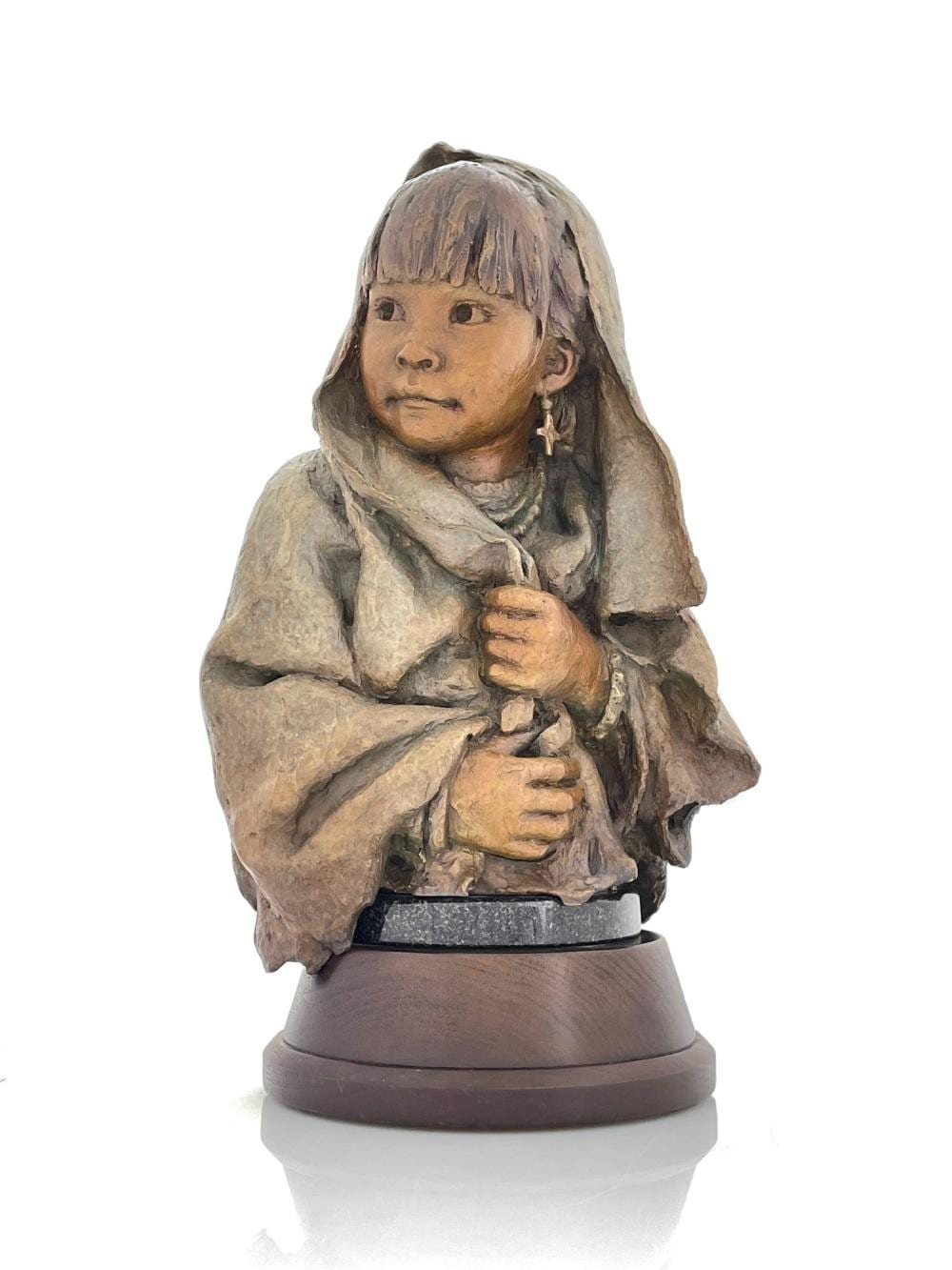 John Coleman comparable auction result: john coleman little pueblo girl bronze sculpture