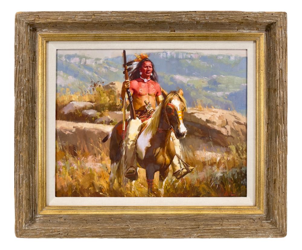 Stan Davis comparable auction result: stan davis man of war oil on canvas