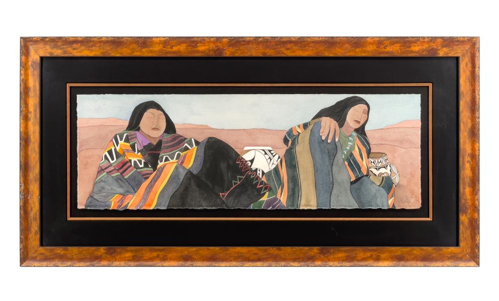 Irene Klar comparable auction result: irene klar dreaming of beautiful times watercolor on paper