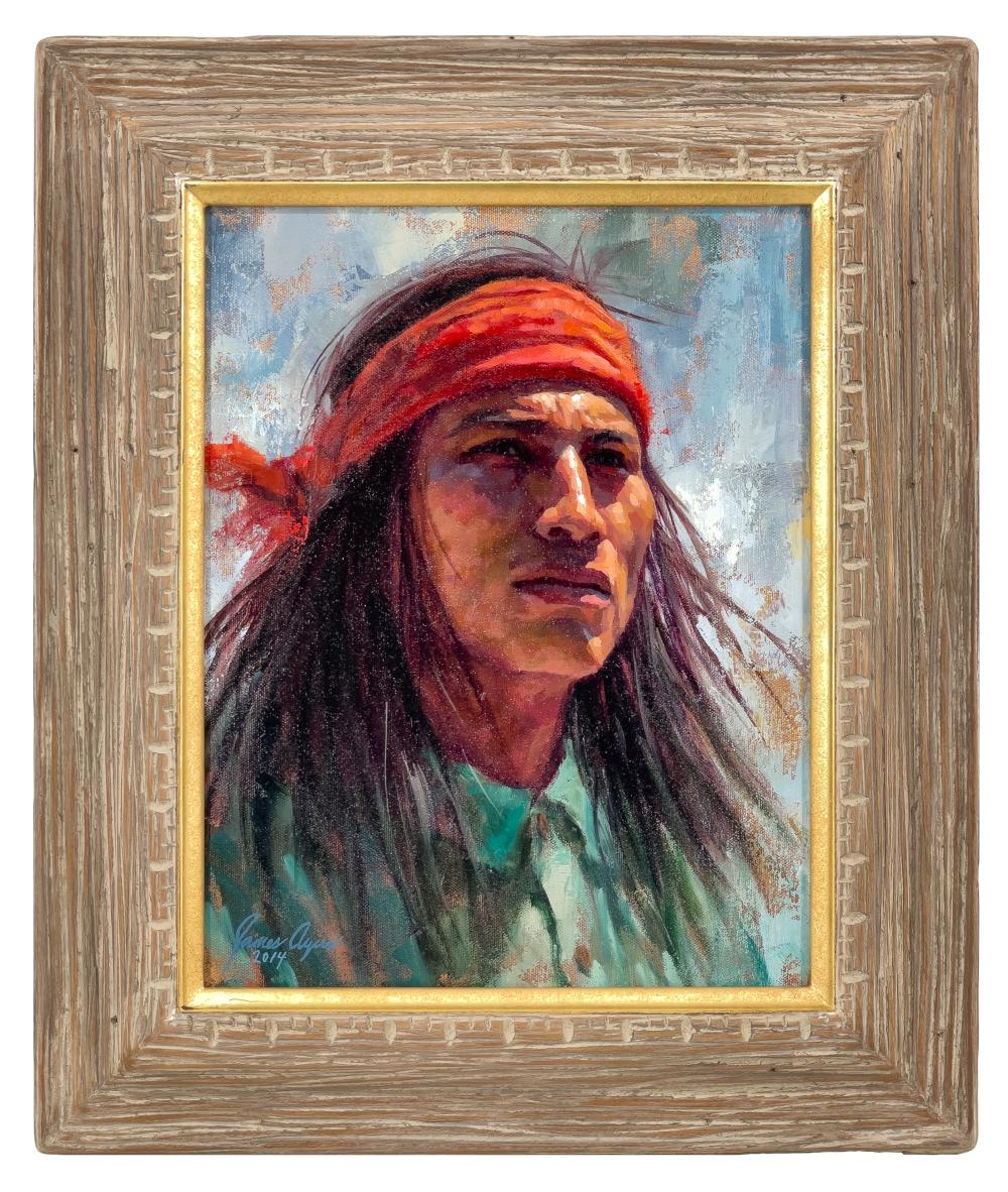 James Ayers comparable auction result: james ayers apache gaze oil on canvas
