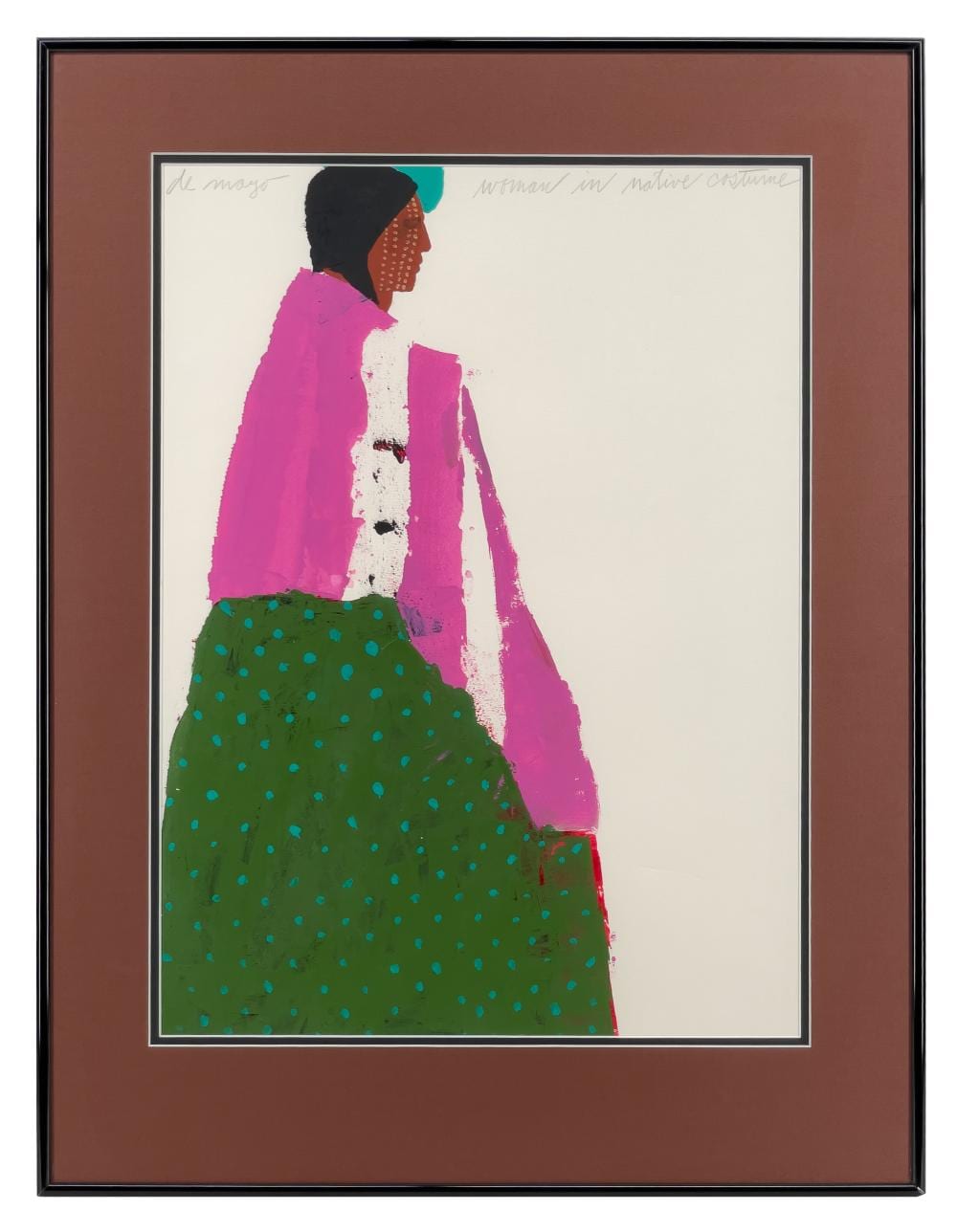 Louis De Mayo comparable auction result: louis de mayo woman in native costume acrylic on paper