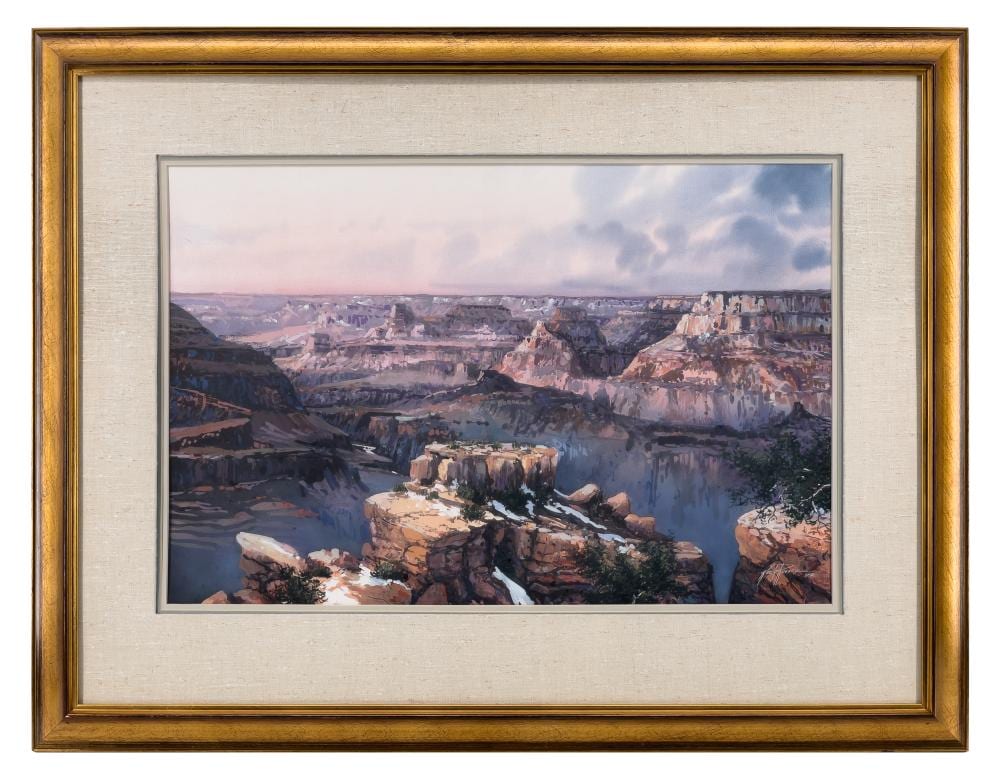 Kirk Randle comparable auction result: kirk randle canyon shadows gouache on board