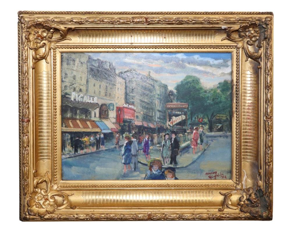 Nino Giuffrida comparable auction result: nino giuffrida italian 1924 2015 oil on canvas painting of pigalle in paris