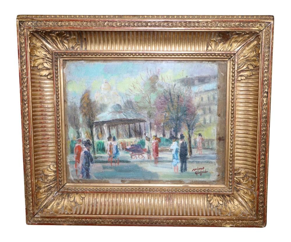 Nino Giuffrida comparable auction result: nino giuffrida italian 1924 2015 oil on canvas painting of montmartre