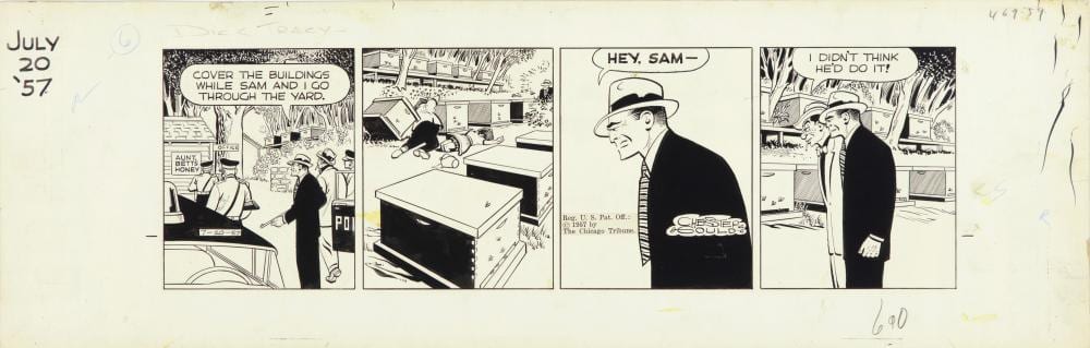 Chester Gould comparable auction result: chester gould dick tracy 1957