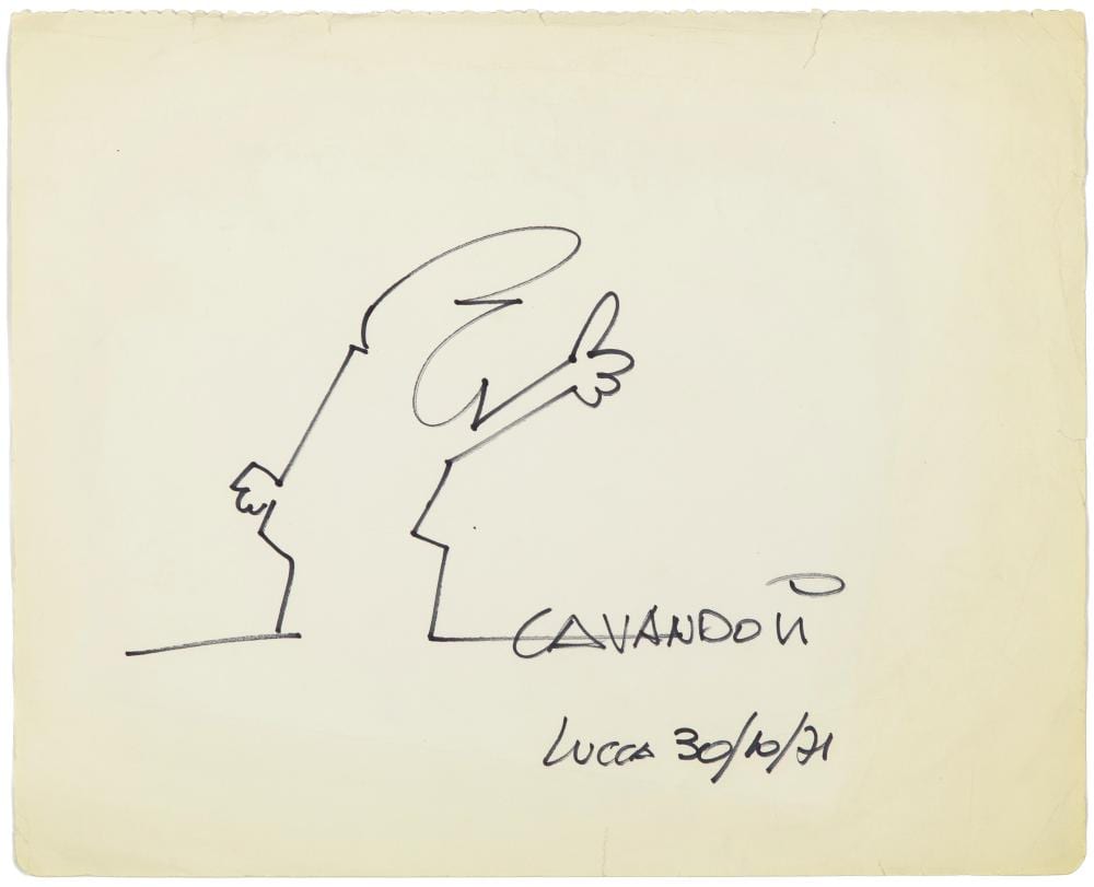 Osvaldo Cavandoli comparable auction result: osvaldo cavandoli la linea 1971