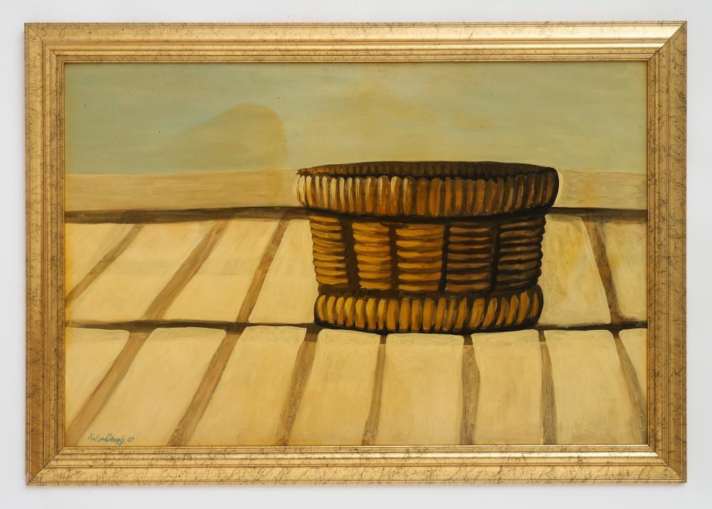 Roland Dorcely comparable auction result: roland dorcely haitian haiti basket dated 1989