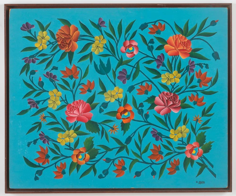 Gabriel Alix comparable auction result: gabriel alix haitian haitian still life in blue circa 1960 s