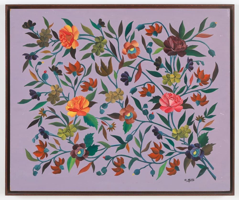 Gabriel Alix comparable auction result: gabriel alix haitian haiti still life in purple circa 1960 s