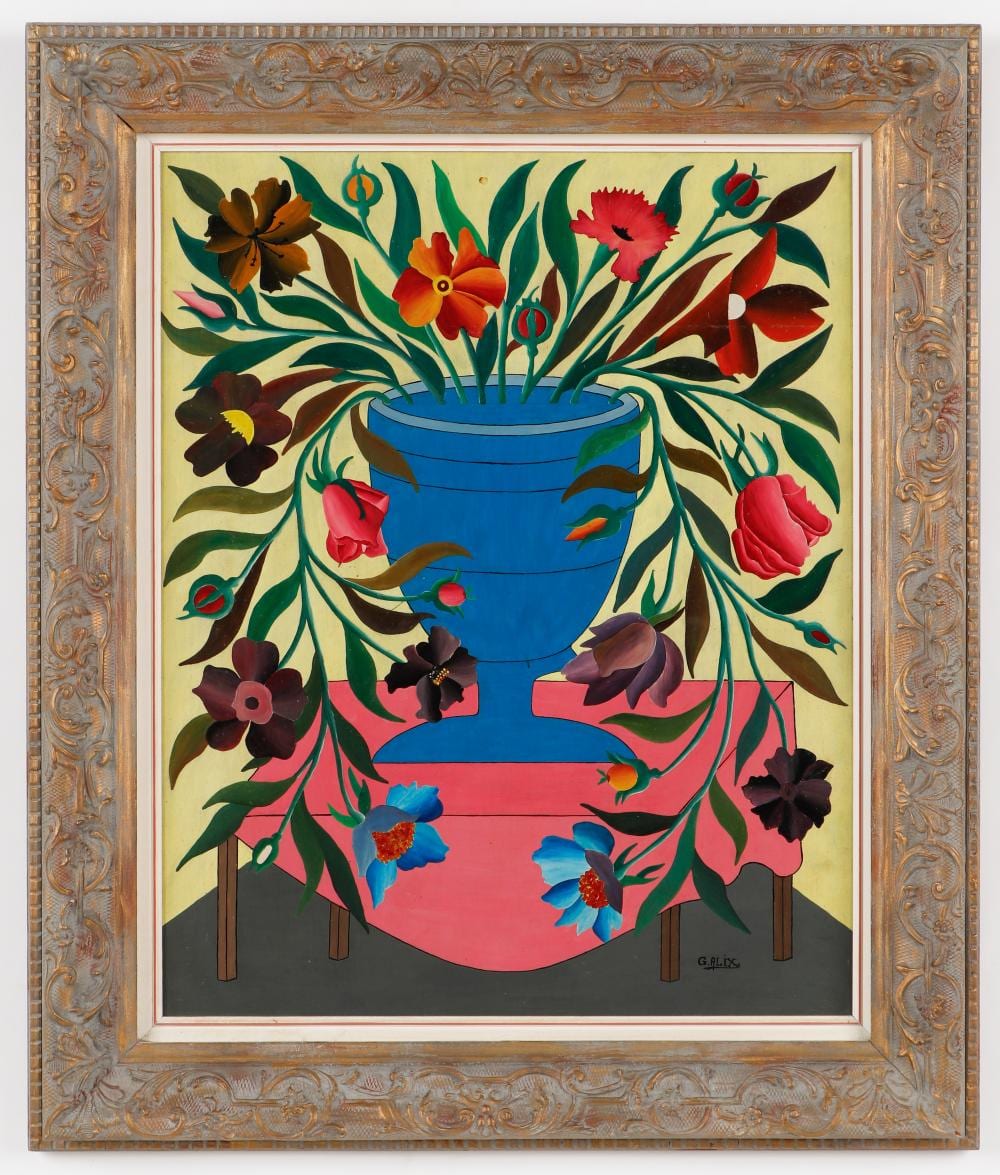 Gabriel Alix comparable auction result: gabriel alix haitian haiti vase of flowers circa 1950 s