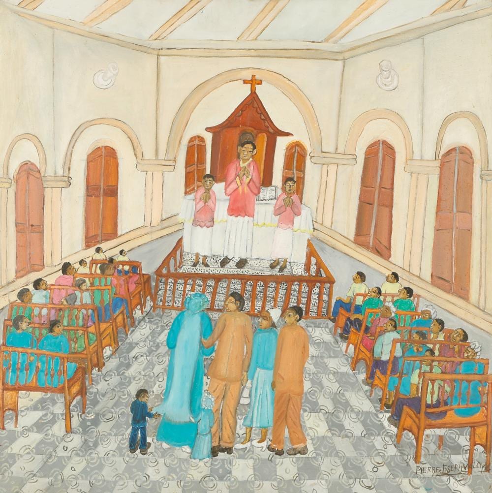 Pierre-Joseph Valcin comparable auction result: pierre joseph valcin haitian haiti church wedding