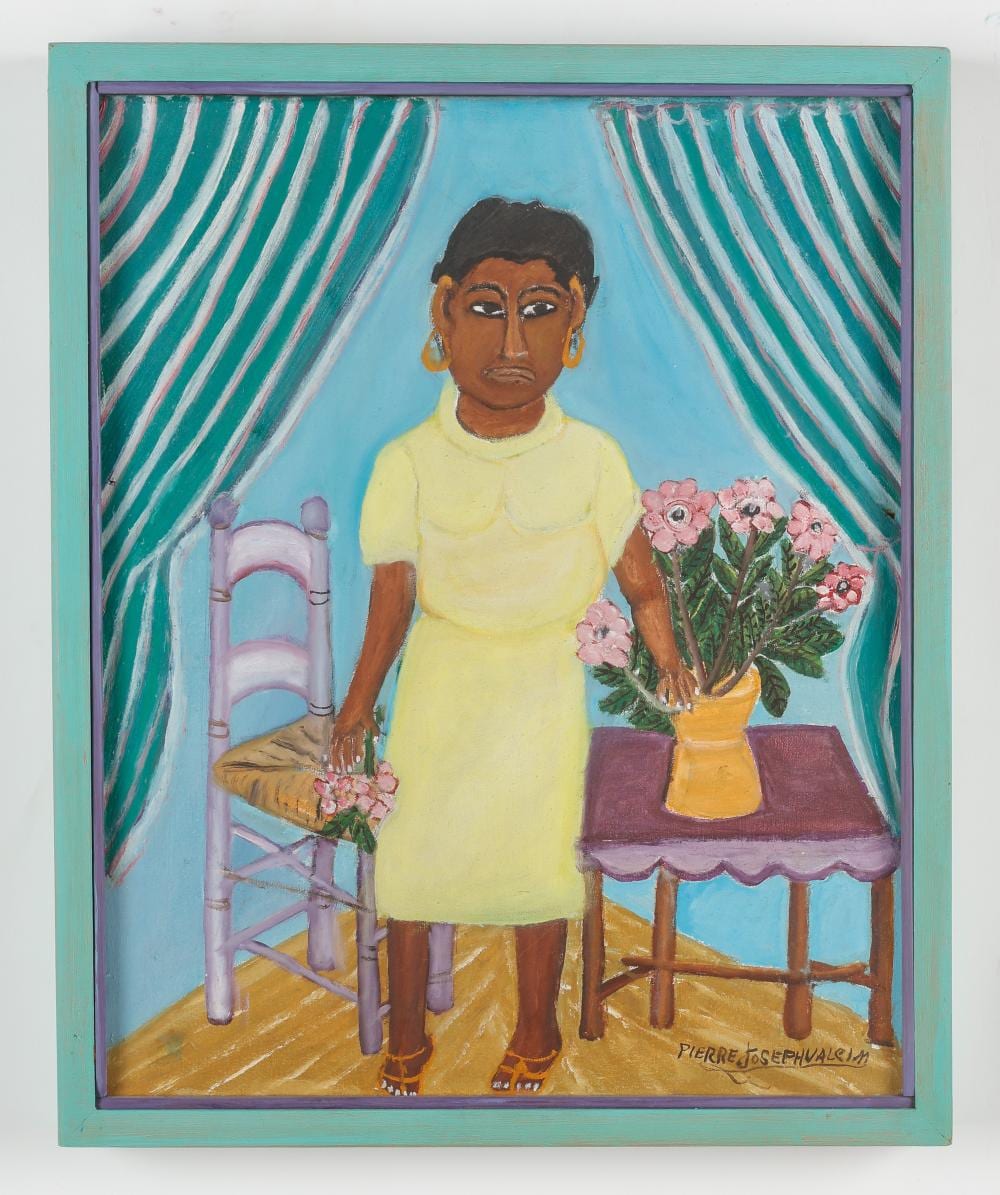 Pierre-Joseph Valcin comparable auction result: pierre joseph valcin haitian haiti arranging flowers