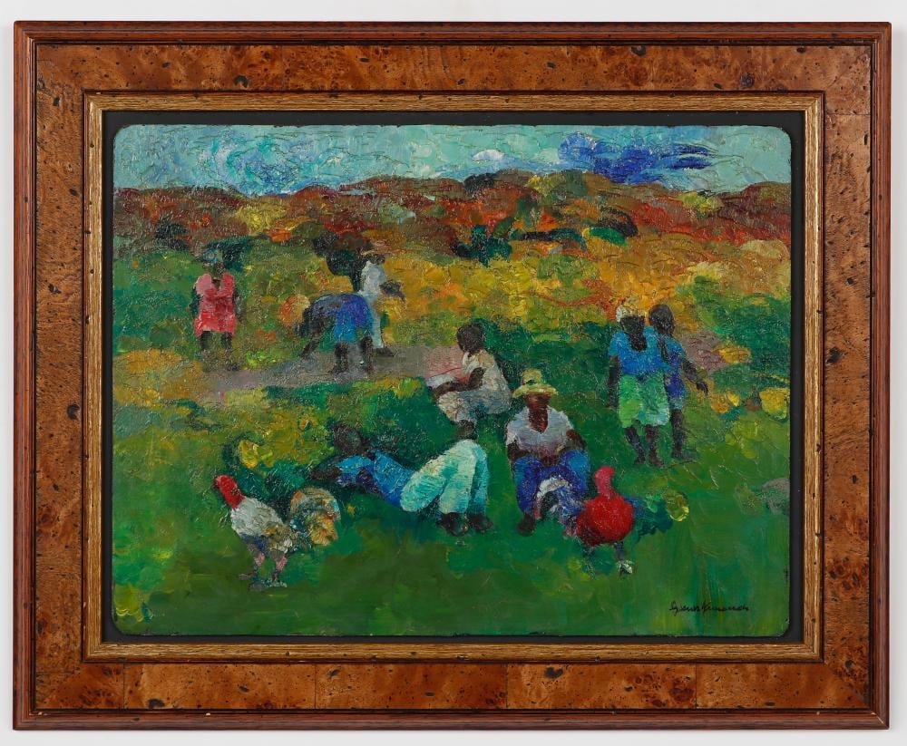 Armand Gesner comparable auction result: gesner armand haitian haiti tending the fields