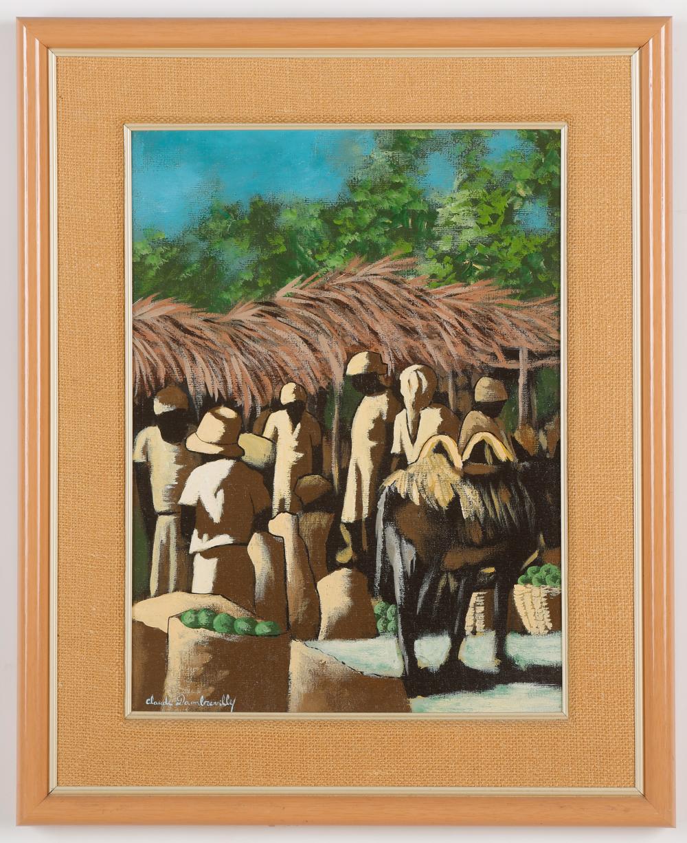 Claude Dambreville comparable auction result: claude dambreville haitian haiti outdoor market