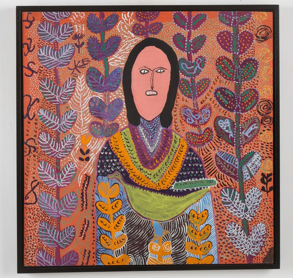 Paul Dieuseul comparable auction result: dieuseul paul haitian haiti loa with bird 1981