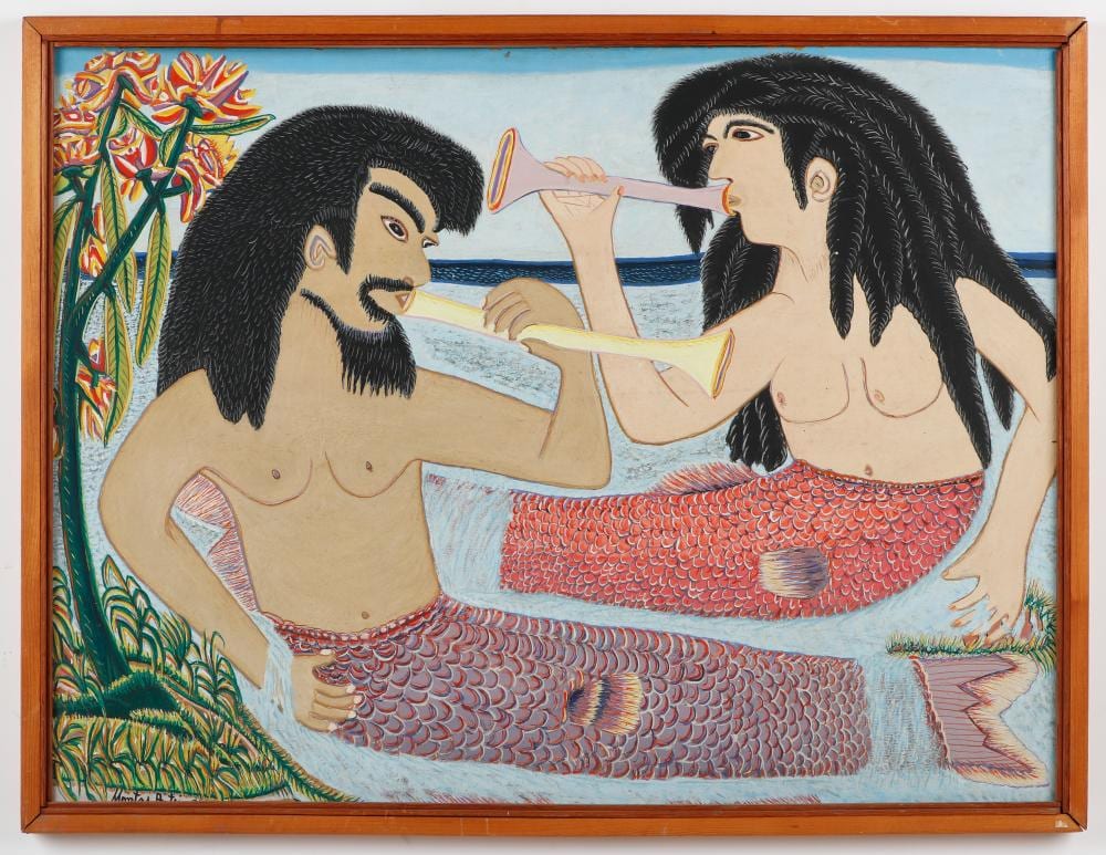 Montas Antoine comparable auction result: montas antoine haitian haiti agoue et la sirene circa 1970