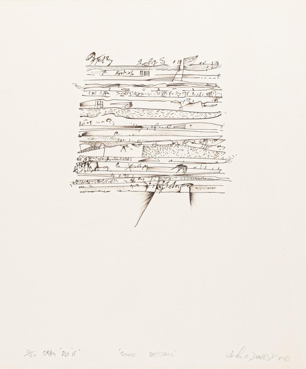 John Dowell comparable auction result: john dowell b 1941 lot of two works sound patterns with percussion