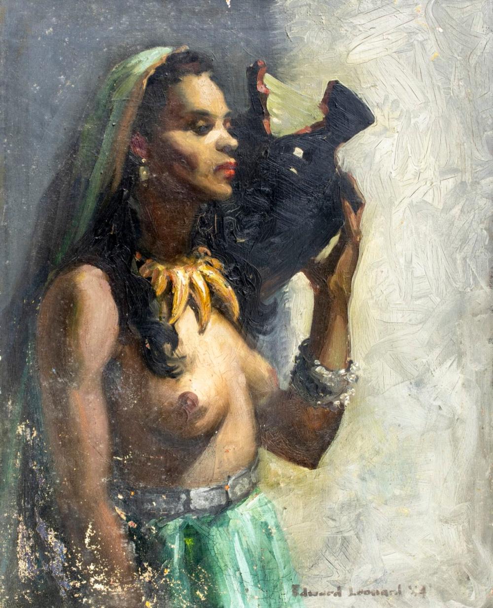 edward leonard ny fl 1901 1968 oil painting antique · Broward Auction Gallery LLC · 2025-12-28 Edward Leonard comparable auction result: edward leonard ny fl 1901 1968 oil painting antique