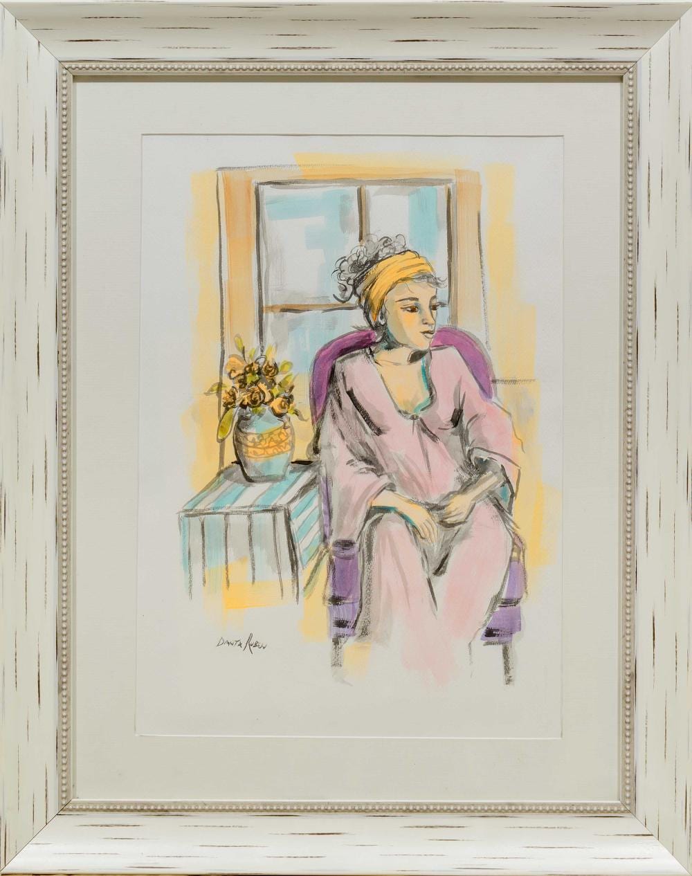 Dante Ruben comparable auction result: dante ruben sa born 1962 pastel seated figure signed 48 x 34