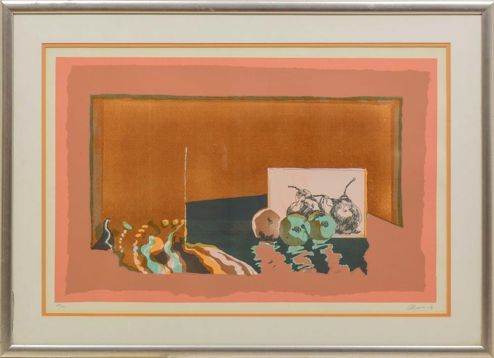 lionel abrams sa 1931 1997 screenprint abstract signed dated 76 numbered 37 100 in pencil 43 x 65 · 5th Avenue Auctioneers · 2025-10-05 Lionel Abrams comparable auction result: lionel abrams sa 1931 1997 screenprint abstract signed dated 76 numbered 37 100 in pencil 43 x 65