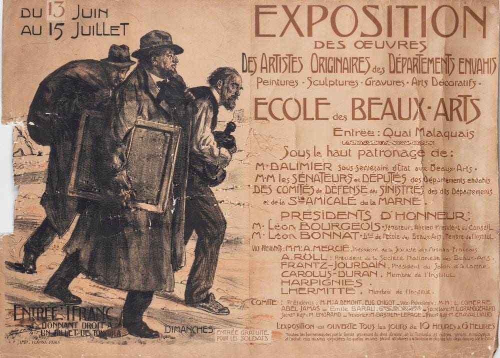 Lucien Hector Jonas comparable auction result: 1915 french exhibition poster by lucien jonas
