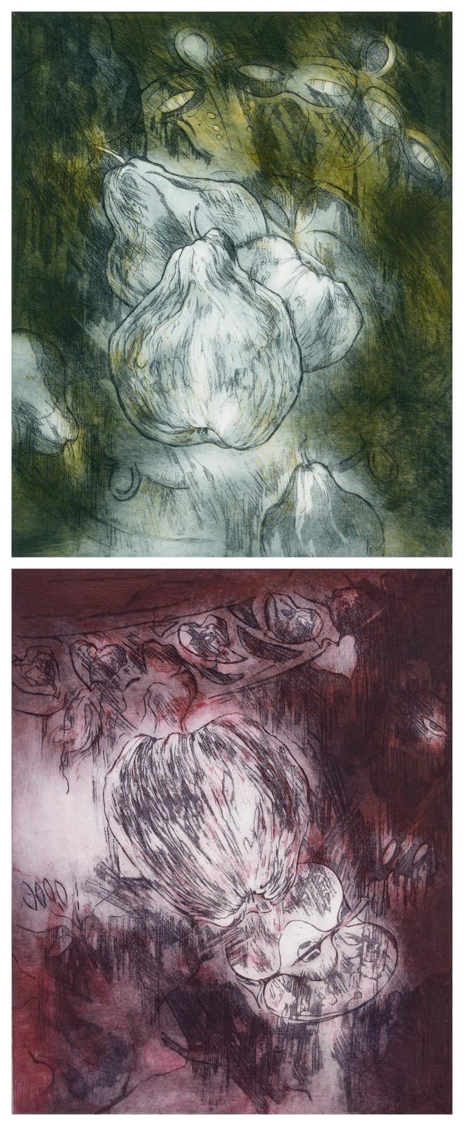 Mieke Cohen comparable auction result: mieke cohen 1943 2 works adam eve colour etching ed 2 25 49 5 x 39 5 cm frames 88 x 78 x 5 cm each