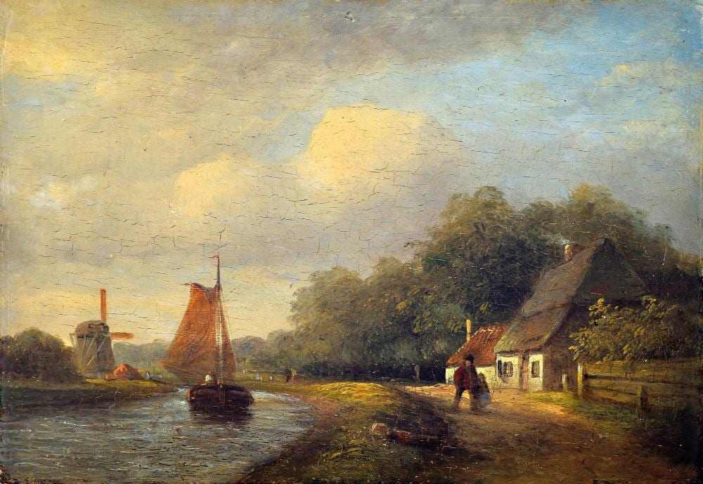 Adolf Heinrich Lier comparable auction result: adolf lier 1826 herrnhut 1882 vahrn dutch river