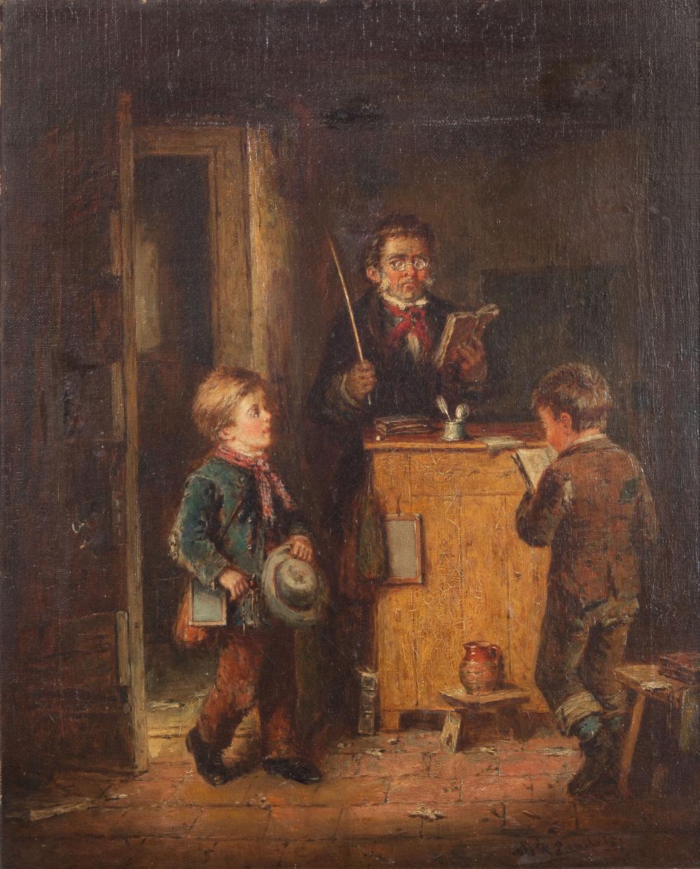 Mark William Langlois comparable auction result: mark william langlois british 1848 1924 late for school oil on canvas on hardboard