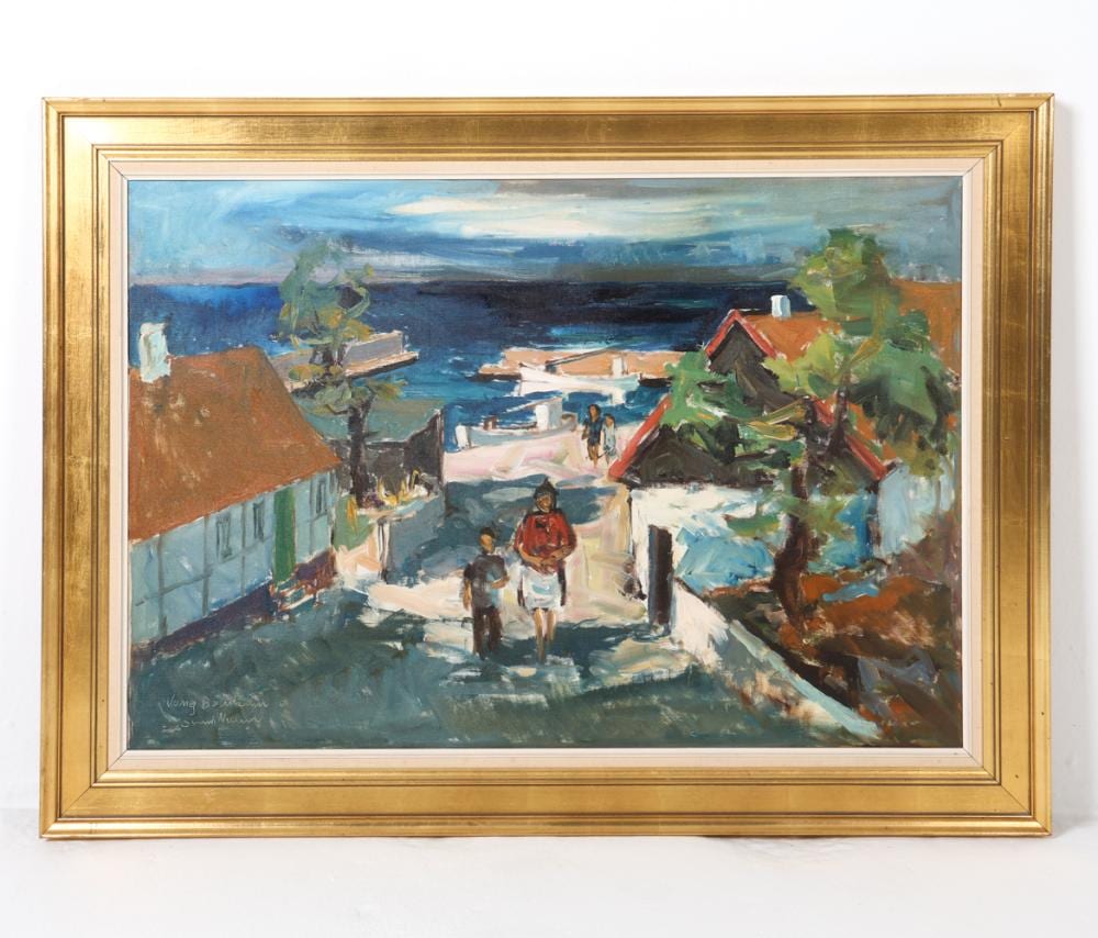 Svend Christian Nielsen comparable auction result: svend nielsen 1909 1983 harbor painting o c