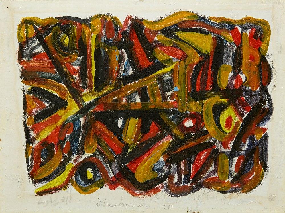 Jilali Gharbaoui comparable auction result: jilali gharbaoui moroccan 1930 1971 abstract 1963 and 1955