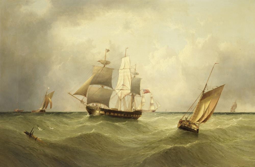 Henry Redmore comparable auction result: henry redmore british 1820 1887 shipping in a light swell