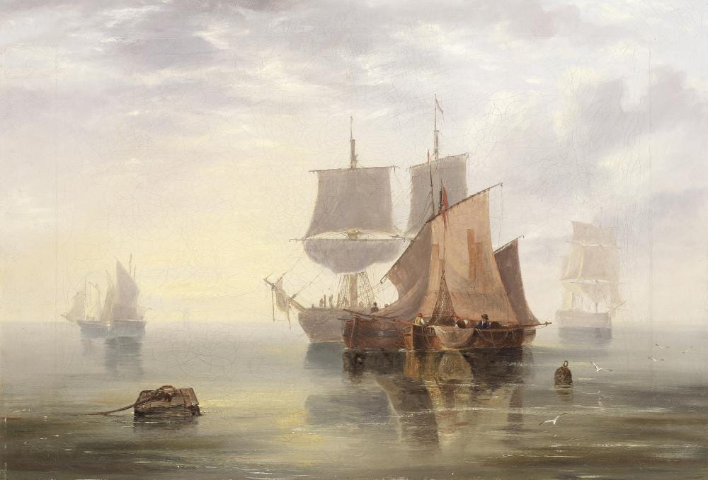 John Wilson Carmichael comparable auction result: john wilson carmichael british 1799 1868 shipping in a calm